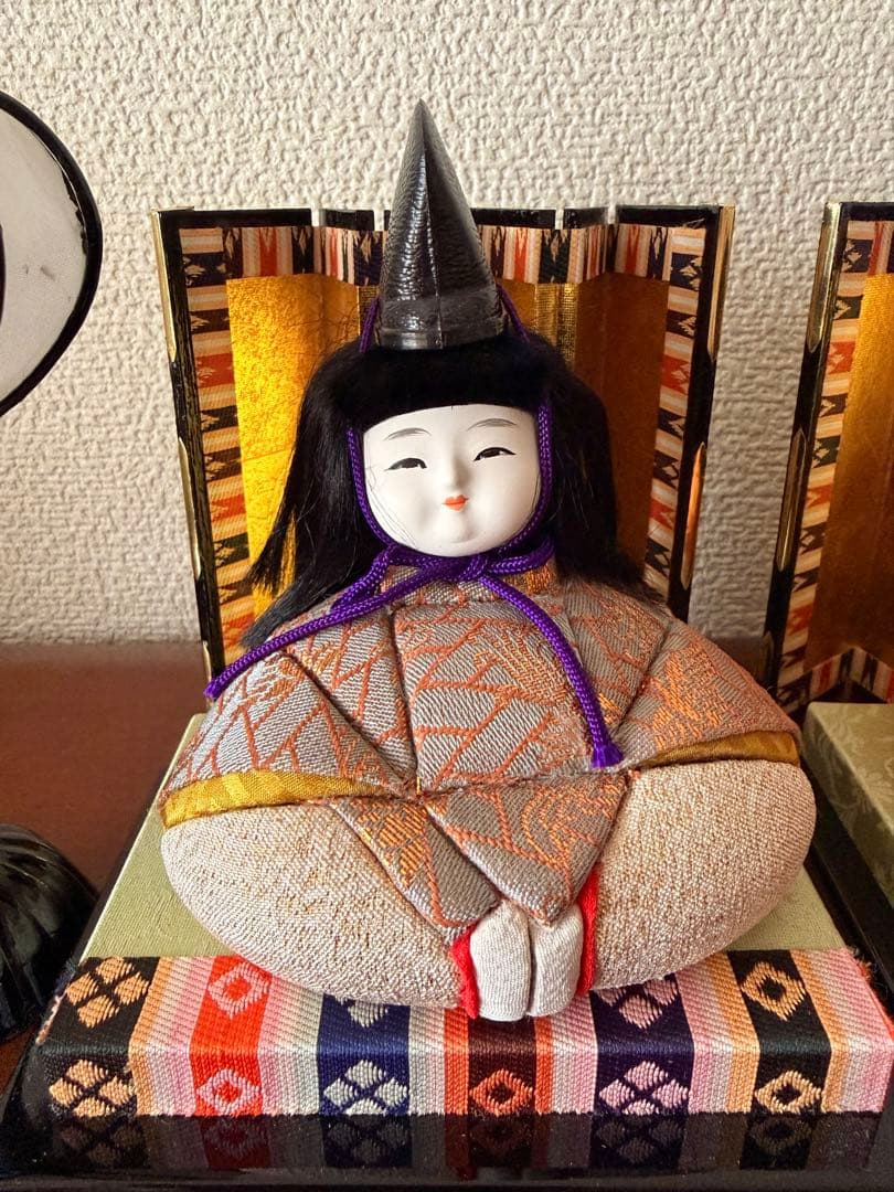 【未使用】木目込み真多呂 雛人形 親王飾り