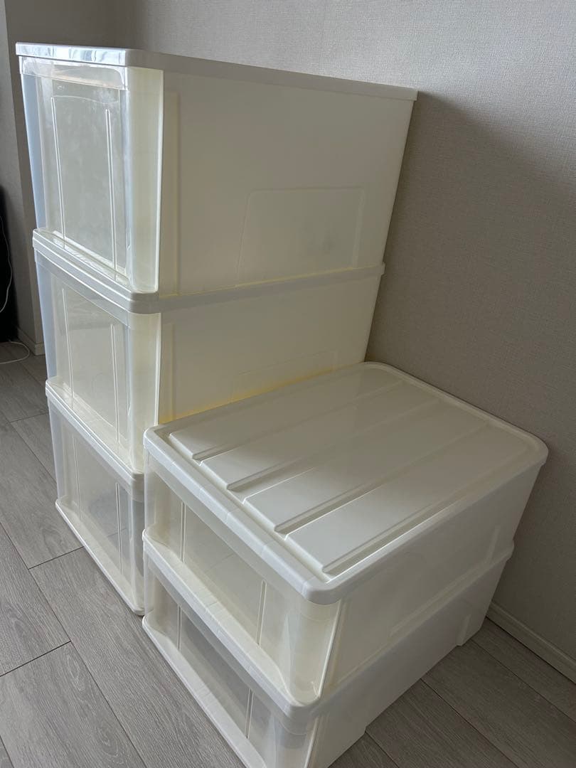 透明プラスチック収納ボックス5個セット