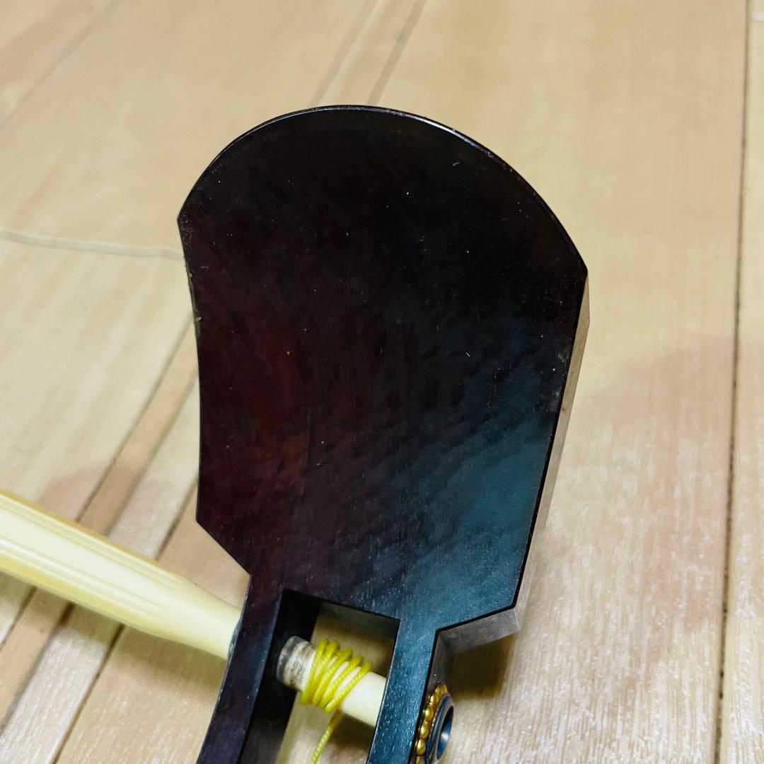 三味線 紅木　子持ち綾杉　金細 細棹　現状品