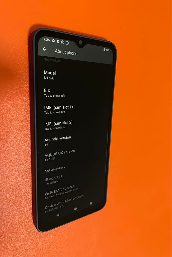 スマートフォン本体 Docomo Sharp AQUOS wish4 (SH-52E)