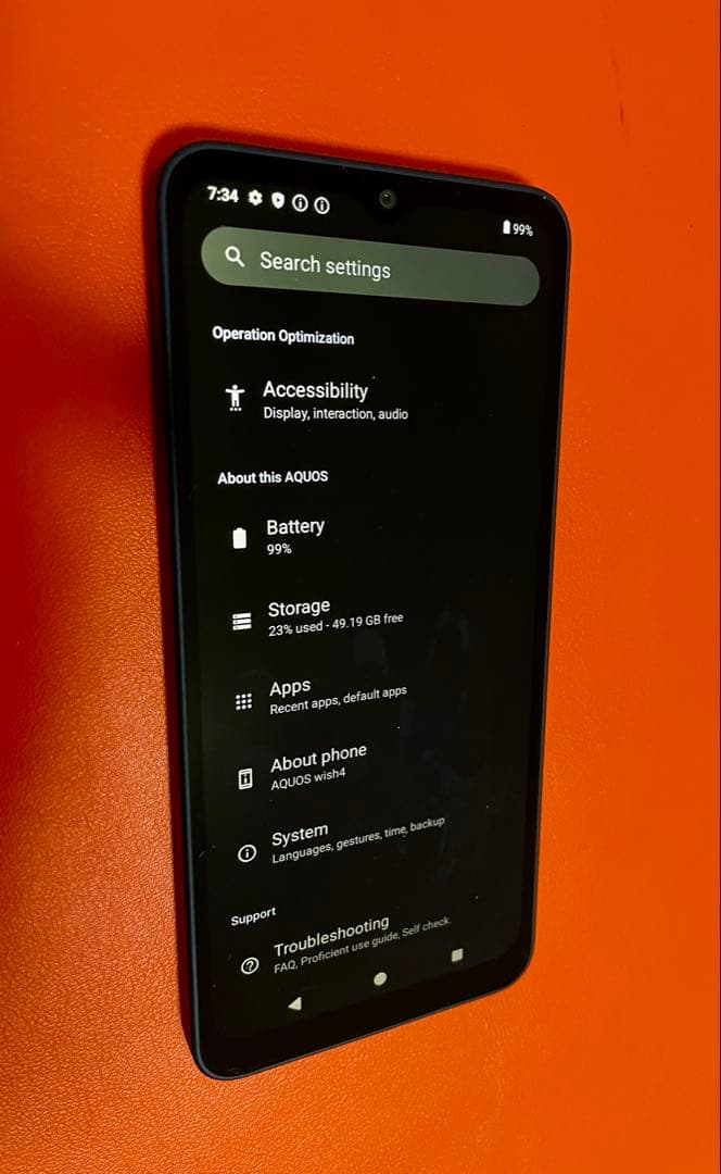 スマートフォン本体 Docomo Sharp AQUOS wish4 (SH-52E)