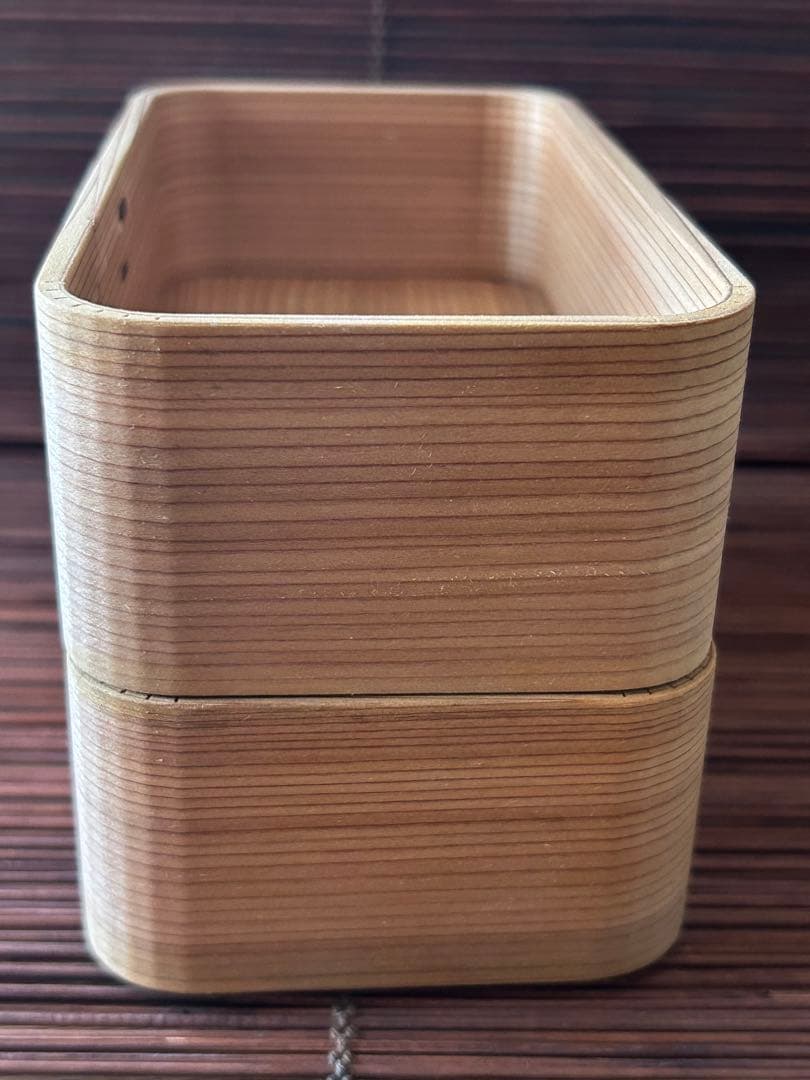 博多曲物 角二段弁当箱 小 弁当箱 曲げわっぱ 2段弁当箱 福岡 柴田徳商店