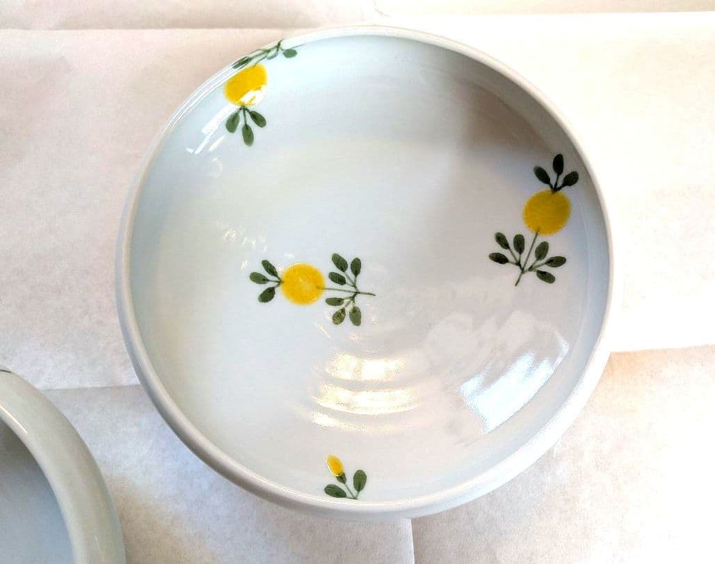 徳永遊心　色絵蛍　4.5寸鉢　2点セット