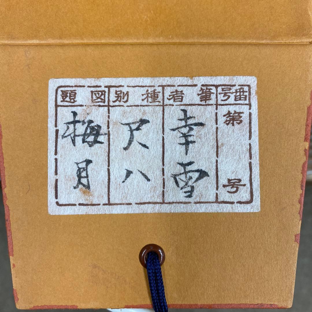 美品 掛け軸 国井幸雪作 梅月図 共箱 二重箱 おもてなし