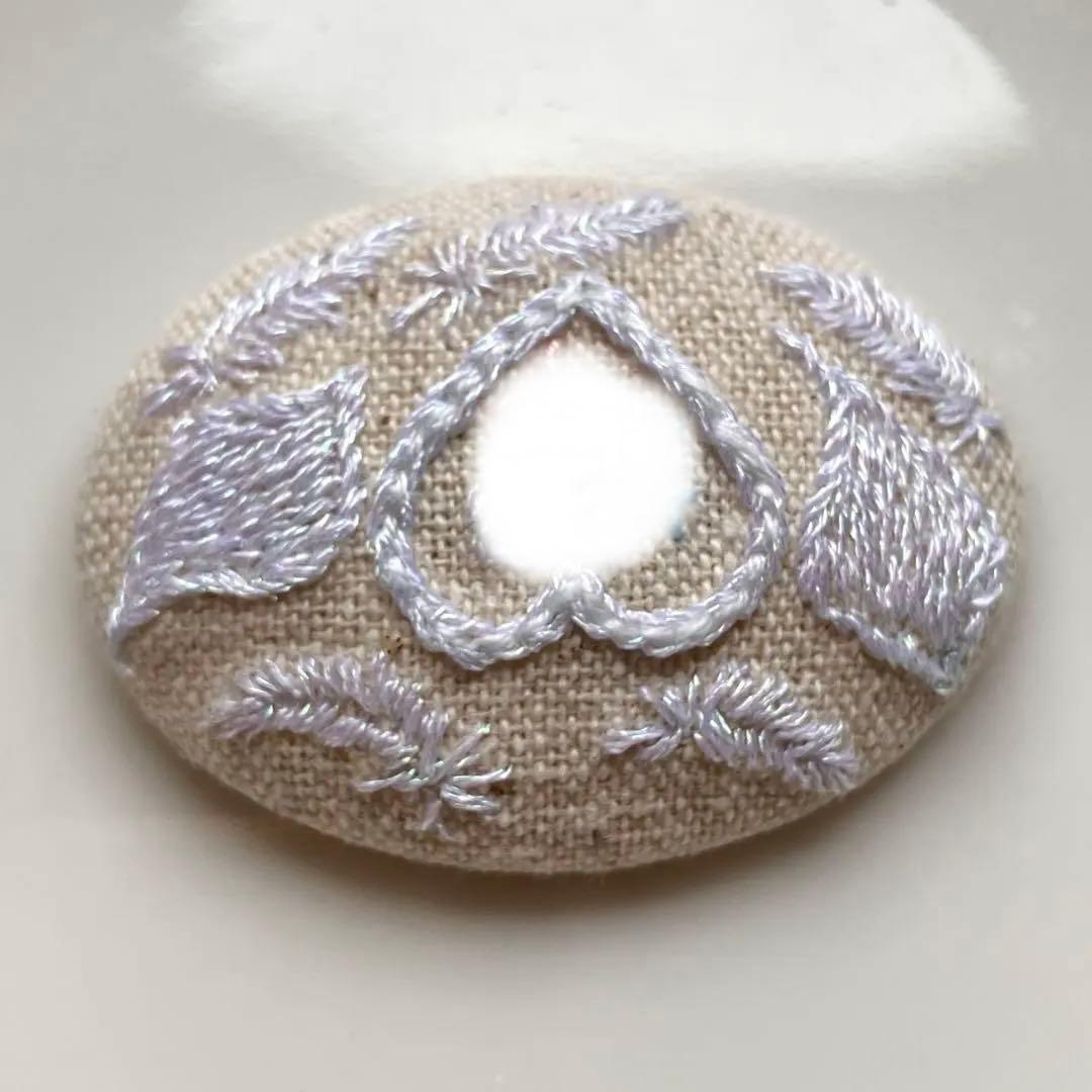 ハンドメイド　くるみボタン刺繍3点　ミッキー