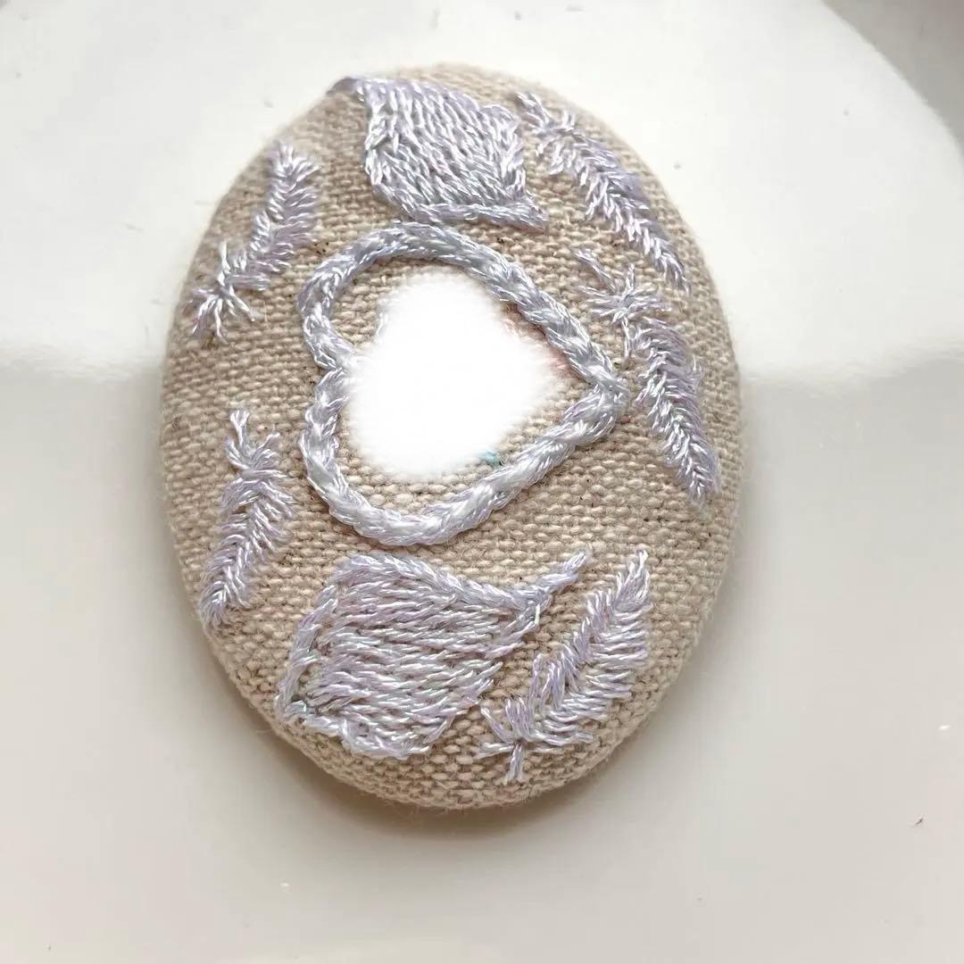 ハンドメイド　くるみボタン刺繍3点　ミッキー