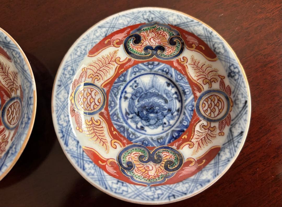 大聖寺伊万里 明治期 獅子図 豆皿 2客 B