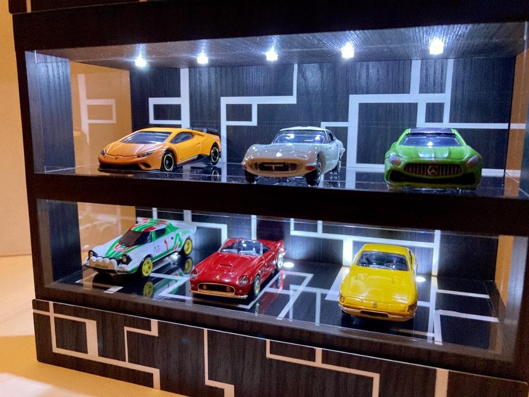 1/64展示10台可能・幾何学底目地・2層式ディスプレーBOX / ネオジオラマ