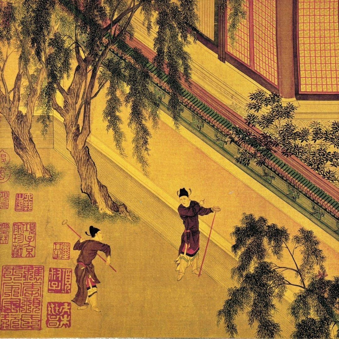 漢宮春曉図 掛軸 長巻 68×355cm