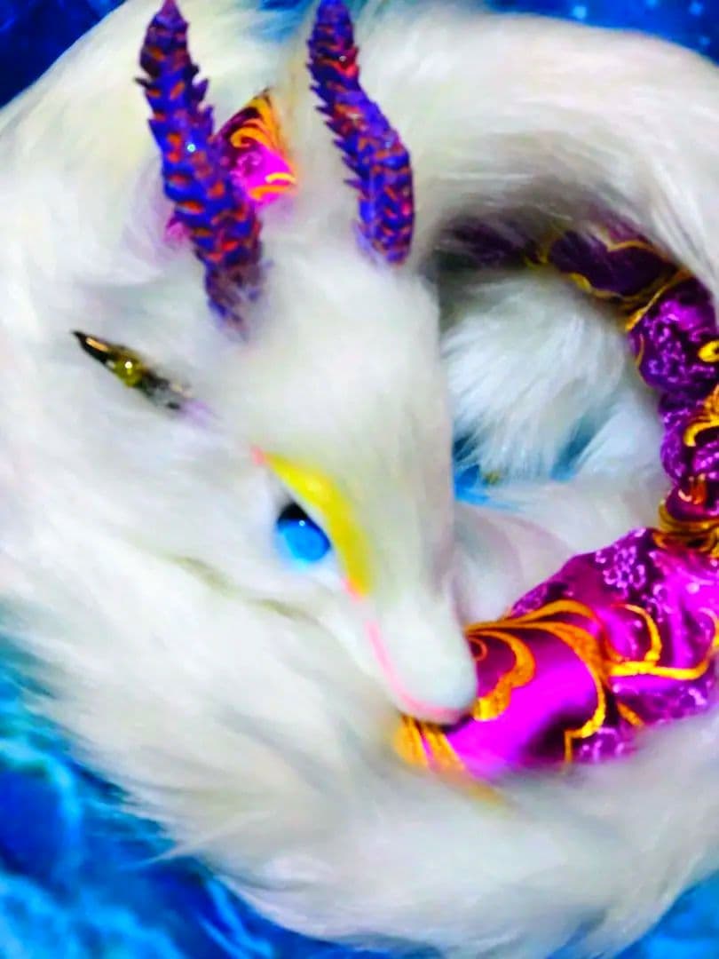 光る瞳☆蓄光琉球ガラス☆双尾天龍アートドールDragonドラゴンartdoll