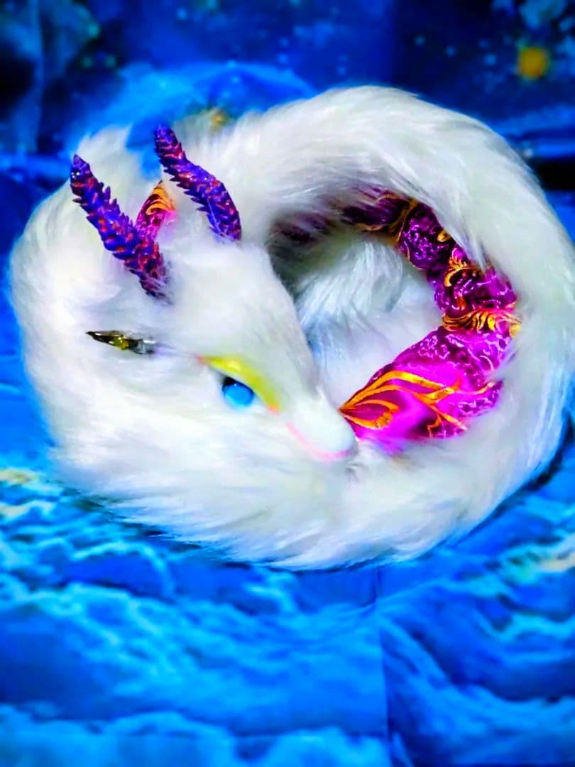 光る瞳☆蓄光琉球ガラス☆双尾天龍アートドールDragonドラゴンartdoll