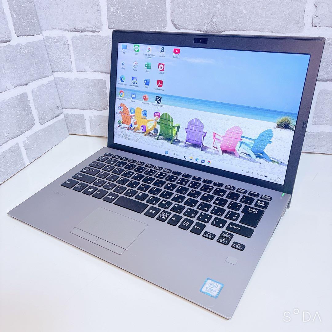 軽量 薄型 VAIO SSD 初期設定済 第8世代 Win11ノートパソコン