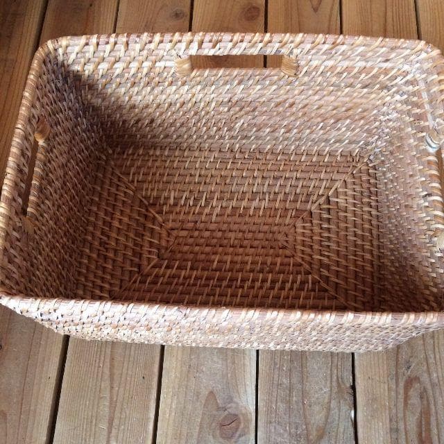 ラタンのランドリーバスケット*籐編み 脱衣かご籠カゴ*自然 ナチュラル天然