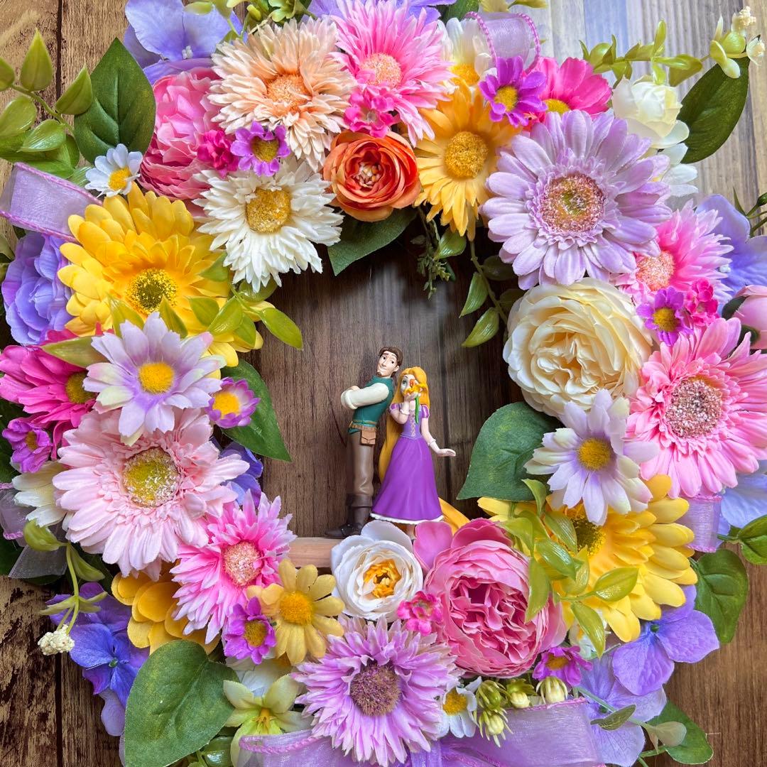 ② プリンセスカラー カラフル フラワーリース