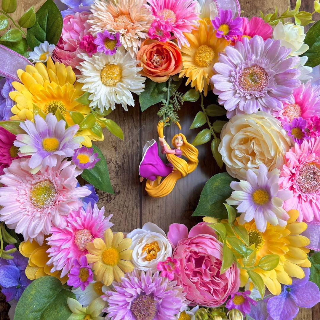 ② プリンセスカラー カラフル フラワーリース