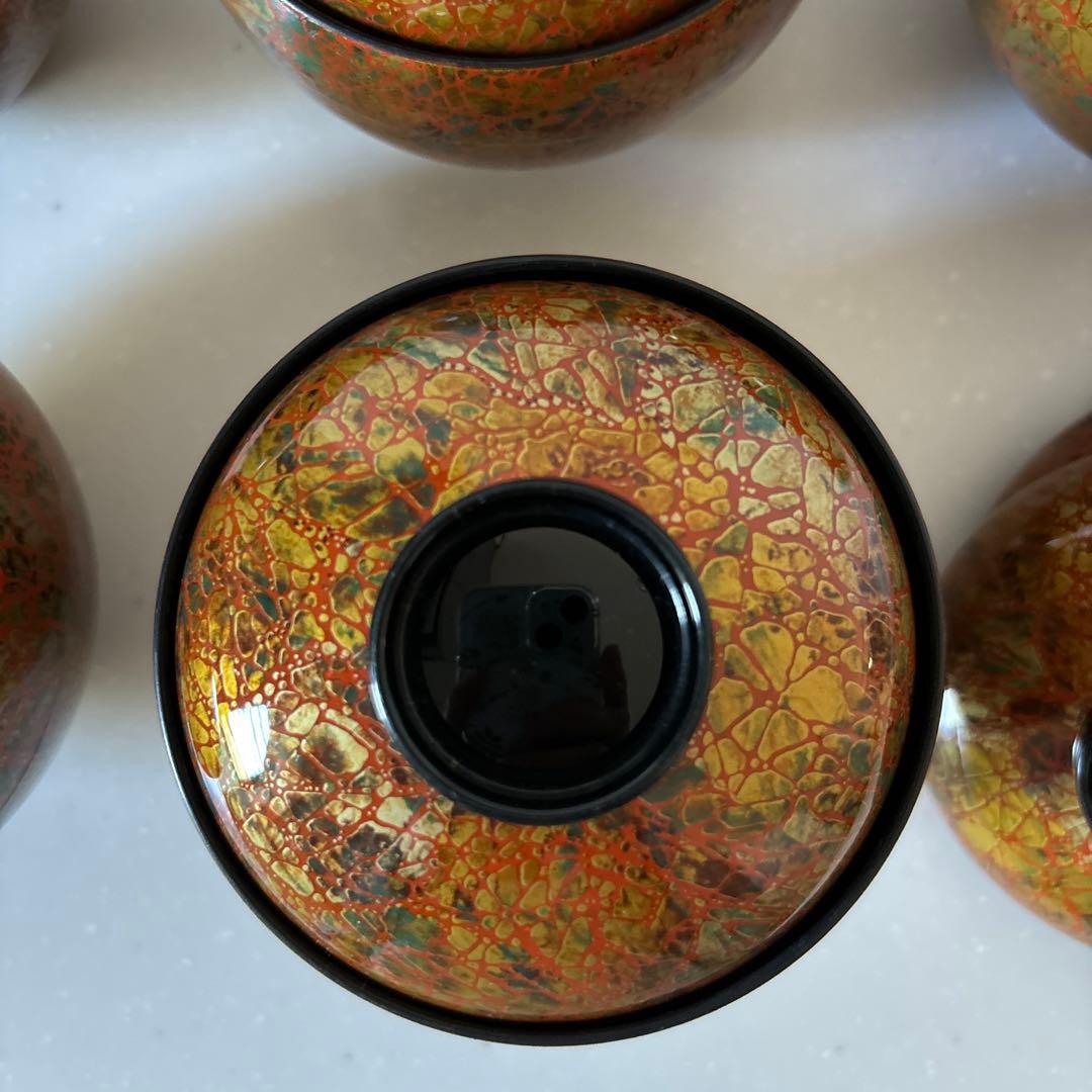 蓋付き小吸椀　煮物椀　吸物椀　虹彩　若　和食器　懐石料理　8客、予備蓋4個セット