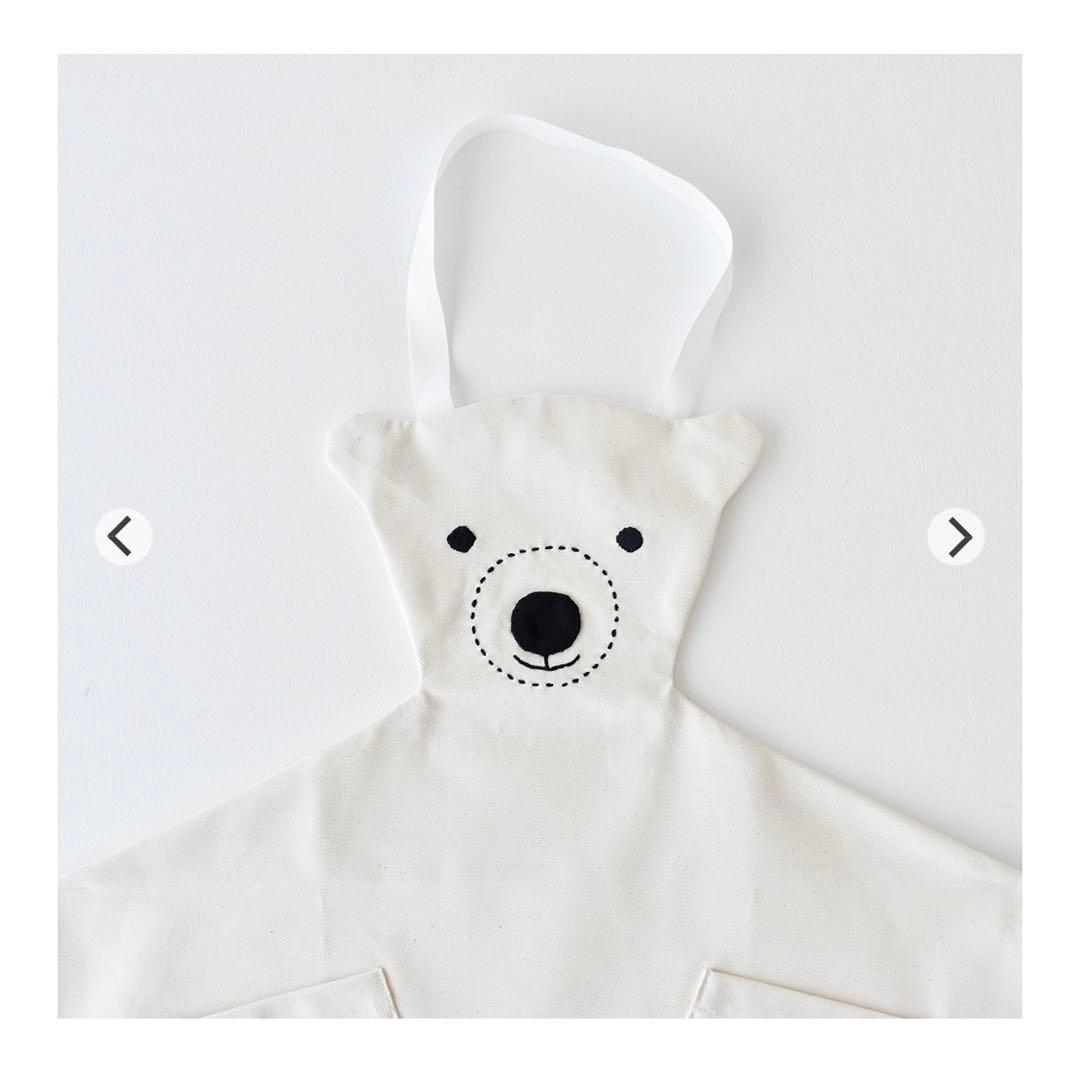 CHECK&STRIPE 白くまエプロンのキット 大人用&キッズのセット