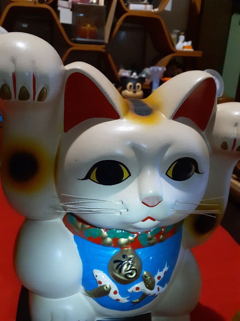セール‼️昭和レトロ　両手招き猫　大サイズ　水晶院初期
