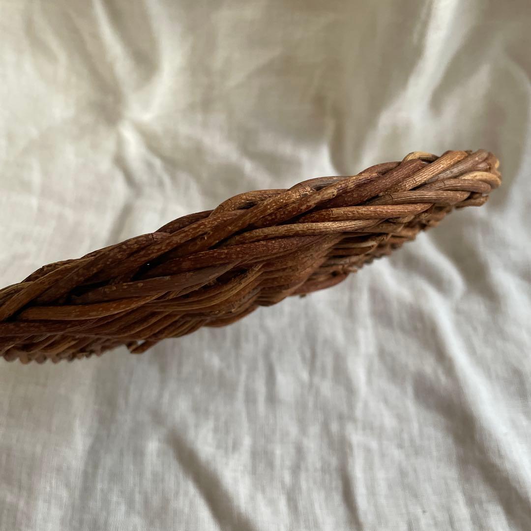 あけび　丸皿　丸トレイ　丸かご　小　古道具