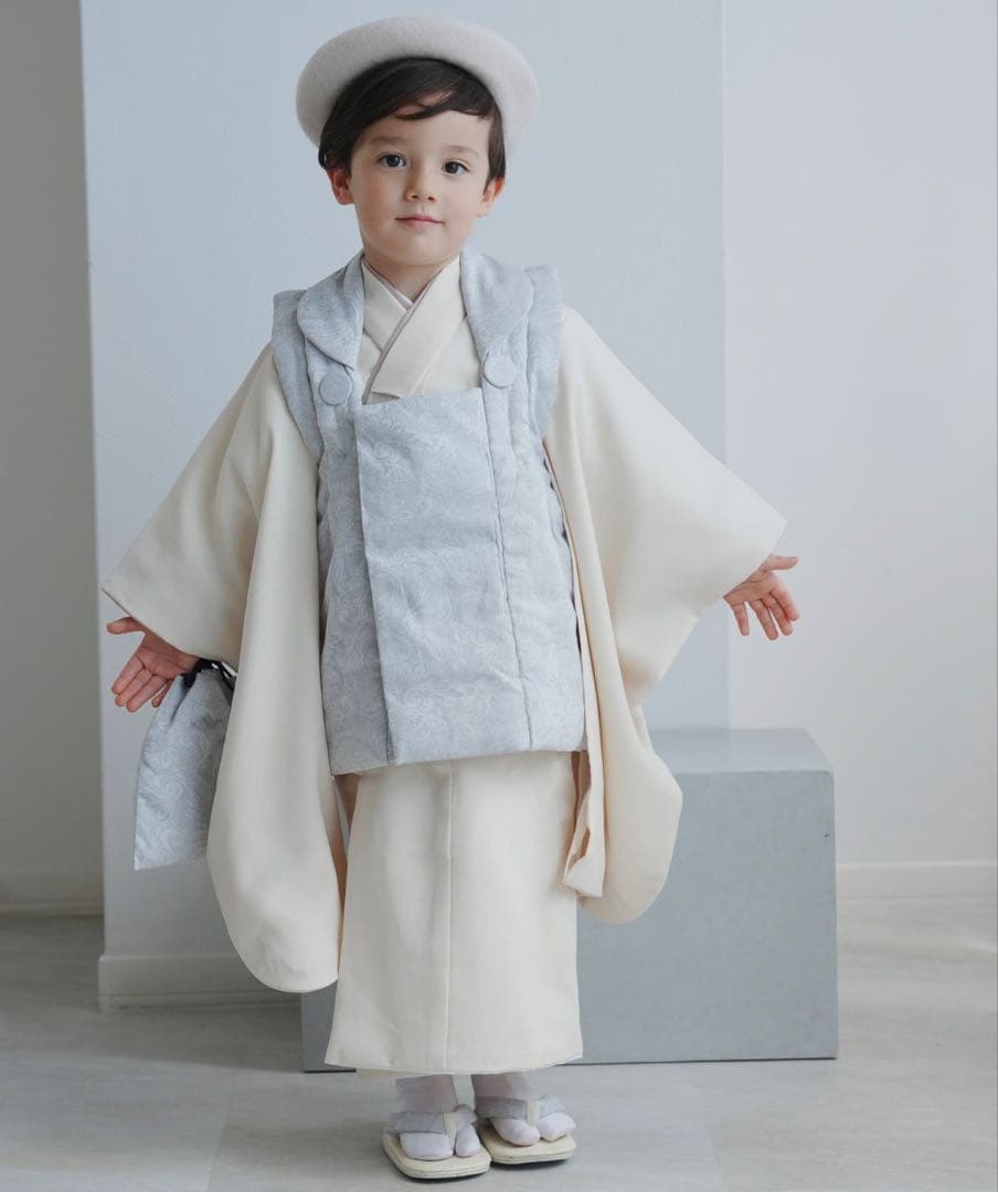 七五三　３歳　被布コートセット 男の子 utatane ジャガード　正月　着物
