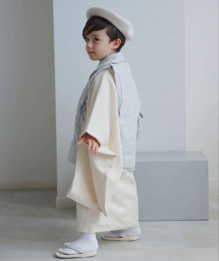 七五三　３歳　被布コートセット 男の子 utatane ジャガード　正月　着物