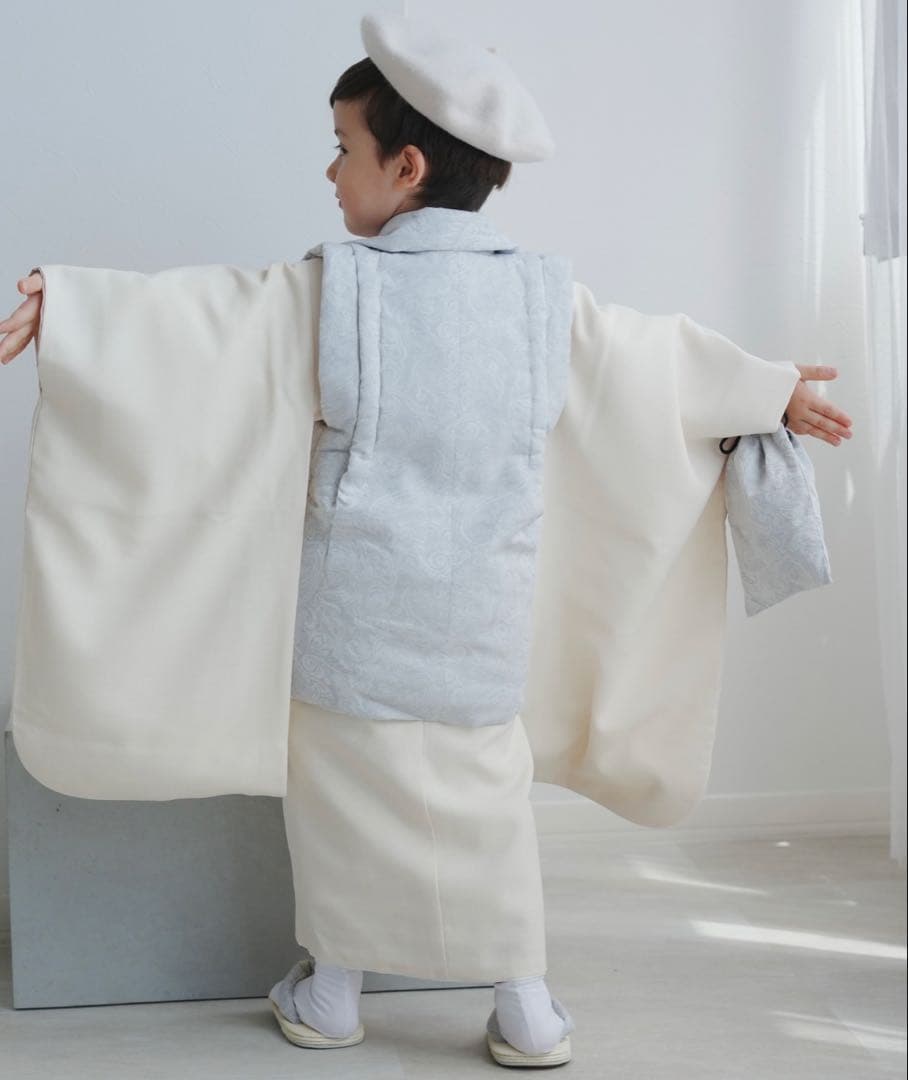 七五三　３歳　被布コートセット 男の子 utatane ジャガード　正月　着物