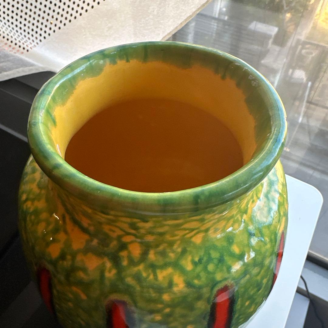 ❷70s ミッドセンチュリー フラワーベース 花瓶 ビンテージ FAT LAVA