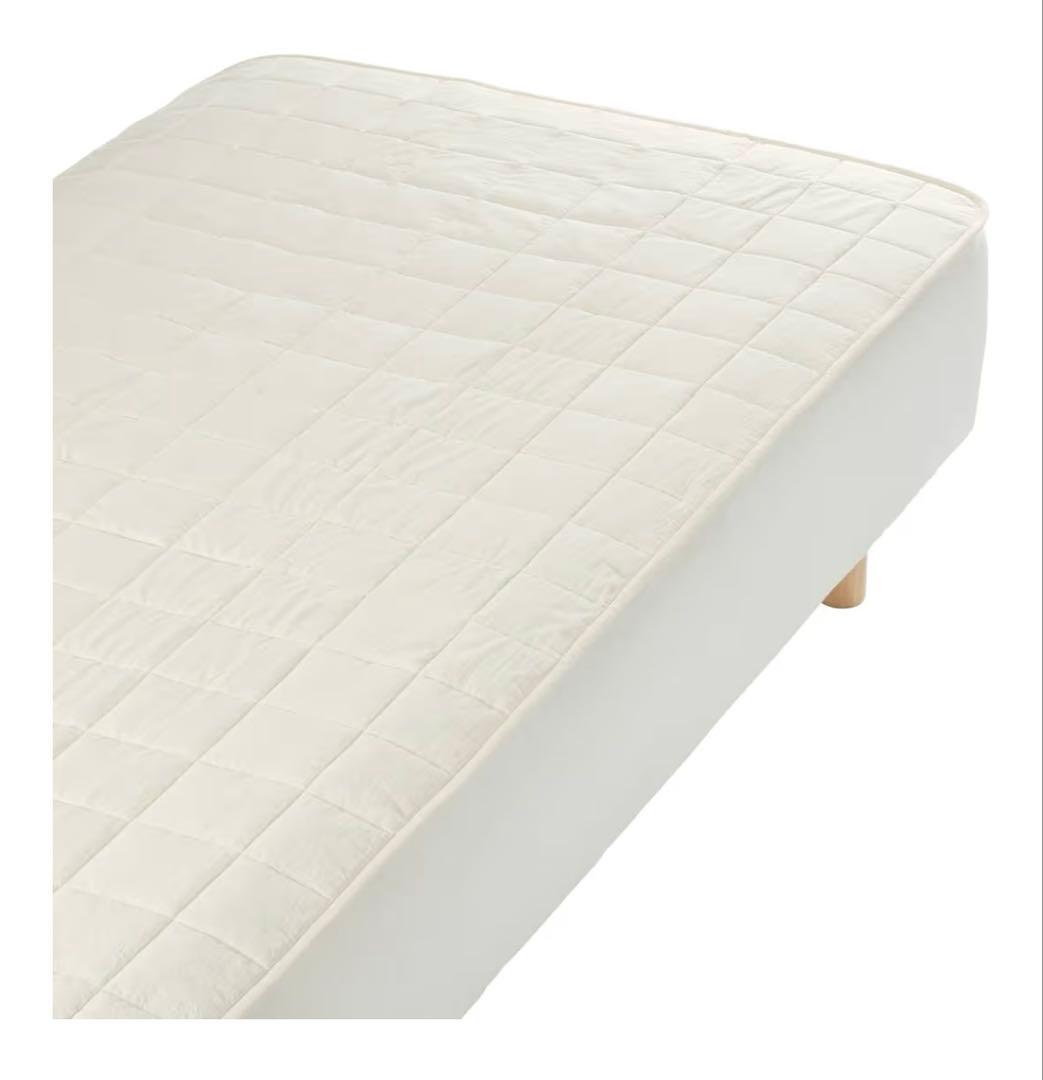 無印良品 滑り止め付 綿洗いざらし 敷パッド・S 生成　新品２枚組