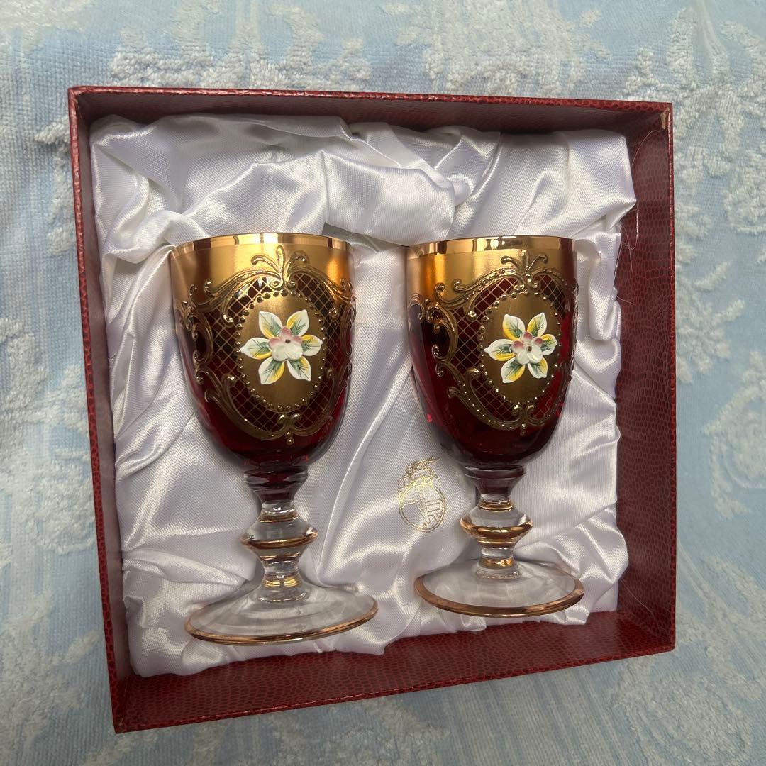 週末お値下げ　MURANO ムラーノ　ヴェネチアンガラス　　2個セット