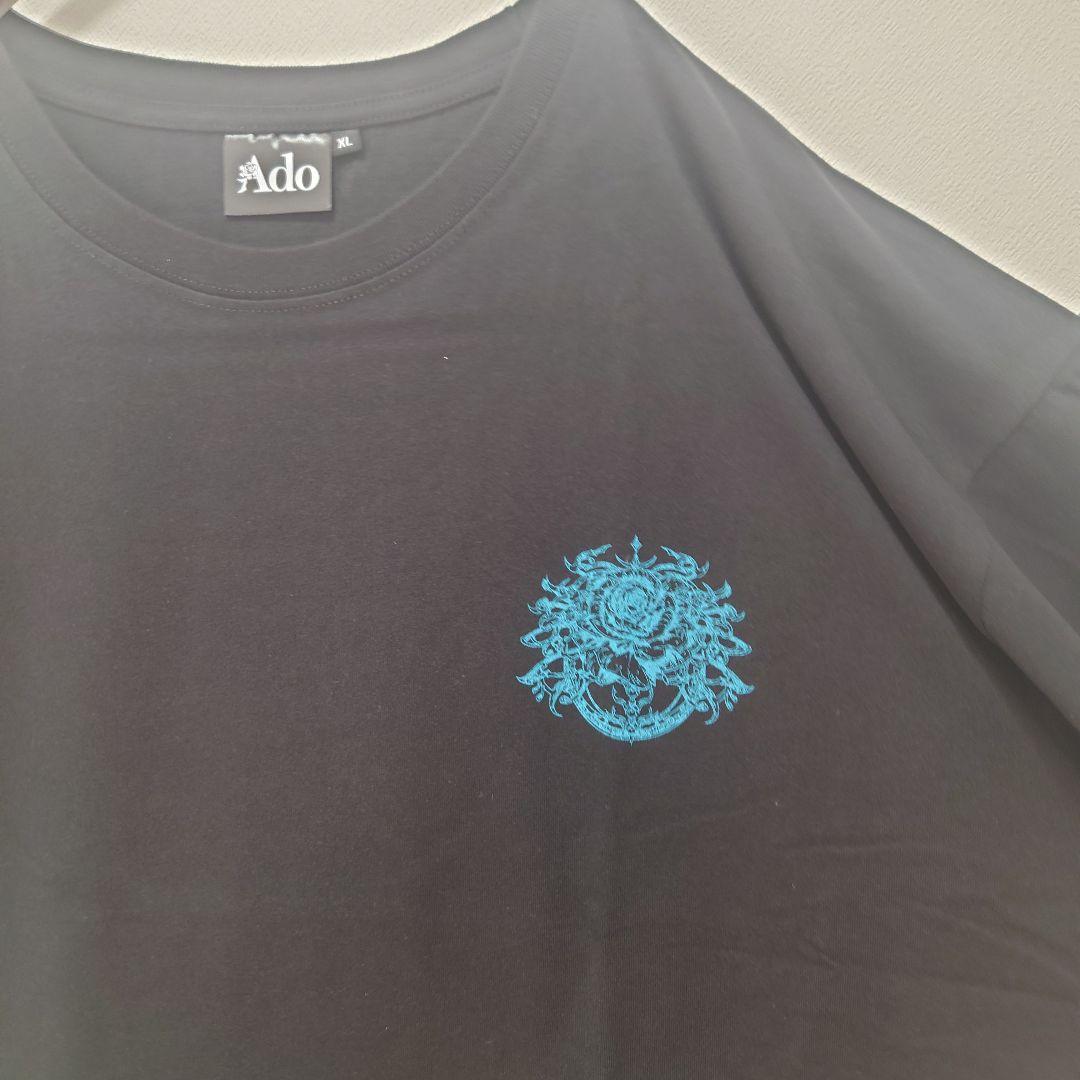 【新品】Ado ファッショナブル「心臓」プリント Tシャツ ブラック　サイズＸＬ