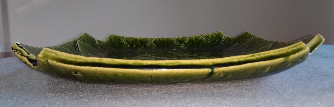 美濃焼の名工 大嶋久興【子の日窯】　織部希少美品逸品　四方角切り大皿