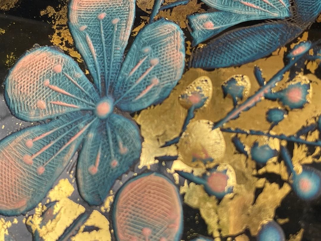 【未使用】彫漆飾壺　美之作 花瓶　草花漆花瓶　箱入り　讃岐漆芸 共箱 漆飾壺