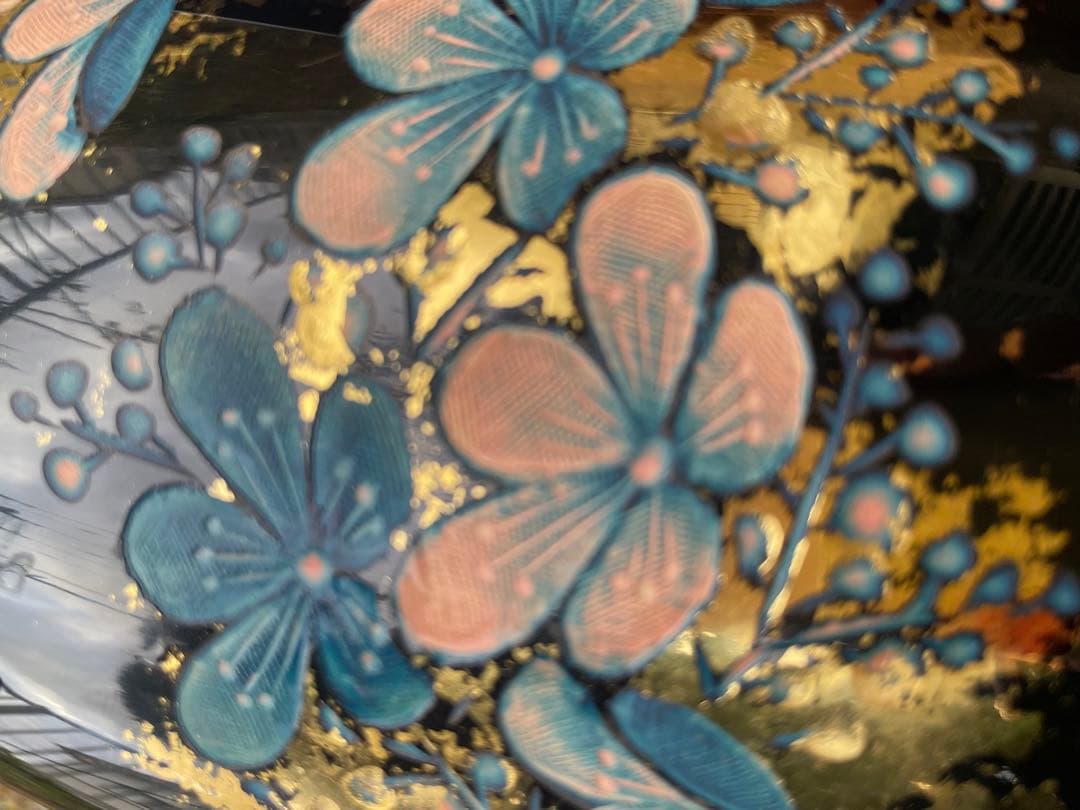 【未使用】彫漆飾壺　美之作 花瓶　草花漆花瓶　箱入り　讃岐漆芸 共箱 漆飾壺