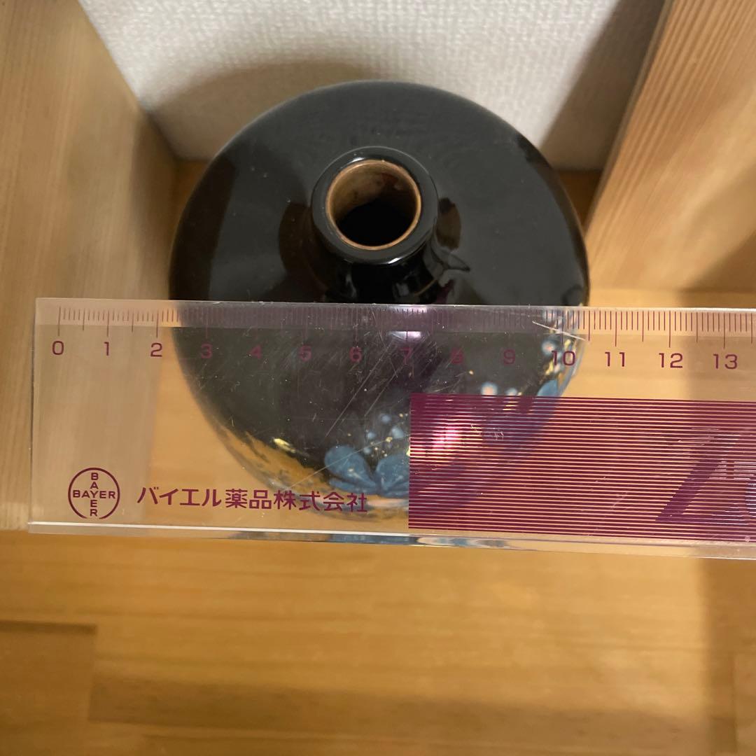 【未使用】彫漆飾壺　美之作 花瓶　草花漆花瓶　箱入り　讃岐漆芸 共箱 漆飾壺