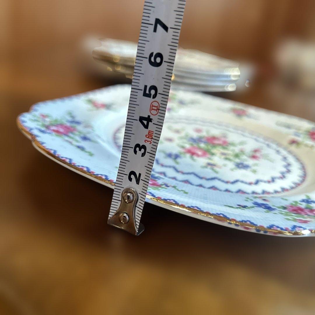 156◆ロイヤルアルバート 19.5cmスクエアプレート 5枚セット　プチポワン