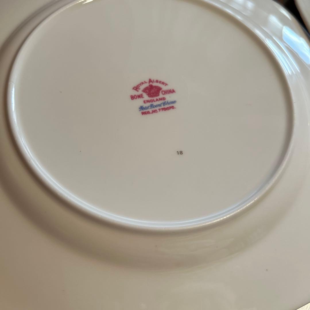 156◆ロイヤルアルバート 19.5cmスクエアプレート 5枚セット　プチポワン