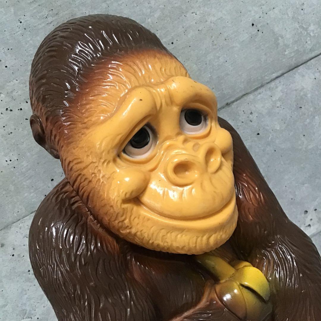 70s ゴリラ ビンテージ ソフビドール 貯金箱 BIGサイズ