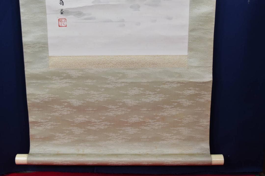 【真作】國堂/松に双鶴図/掛軸☆宝船☆AB-66