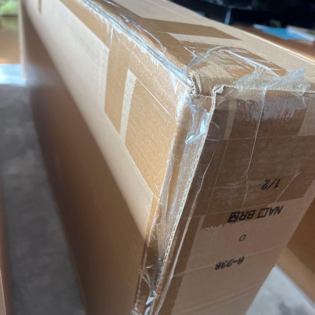 【新品未開封】RASIK ダブルベッド 天然木ウォールナット高さ調整 ローベッド