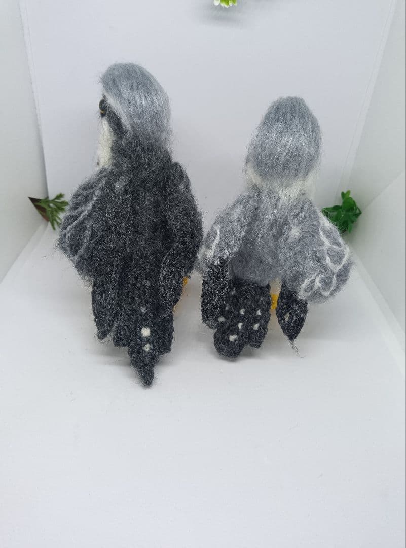 編みぐるみ　インコKeyホルダー6個　猛禽類5羽　〈レモン〉