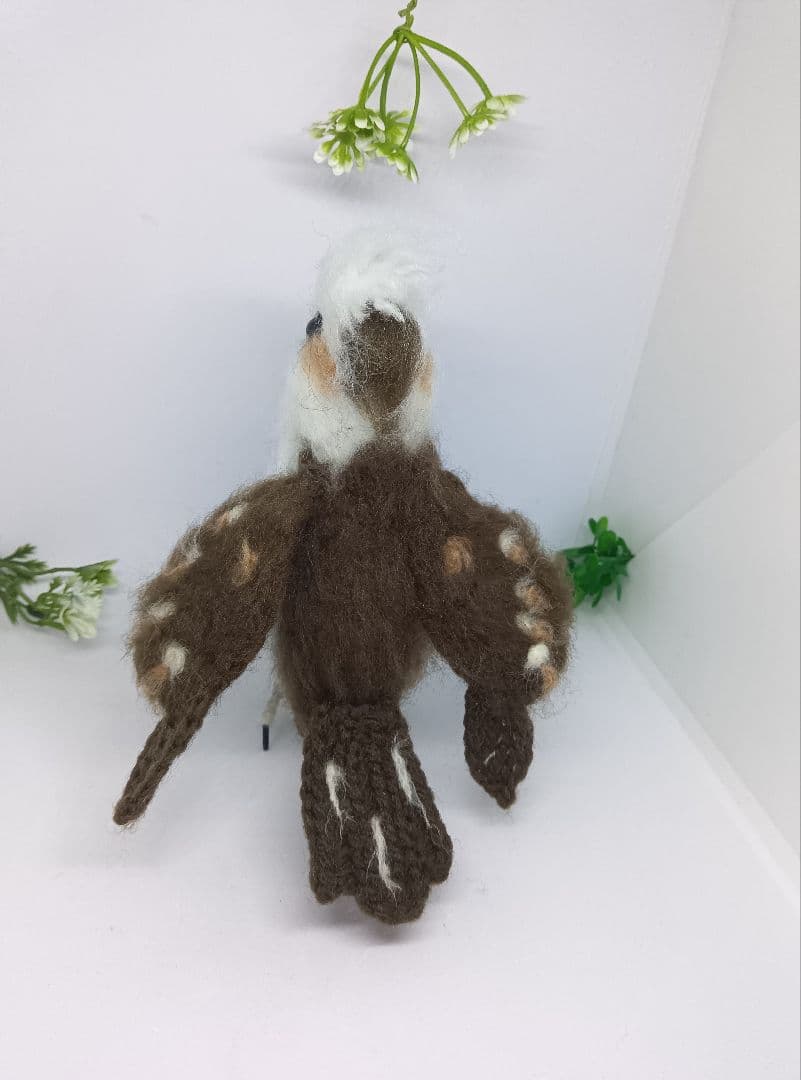 編みぐるみ　インコKeyホルダー6個　猛禽類5羽　〈レモン〉