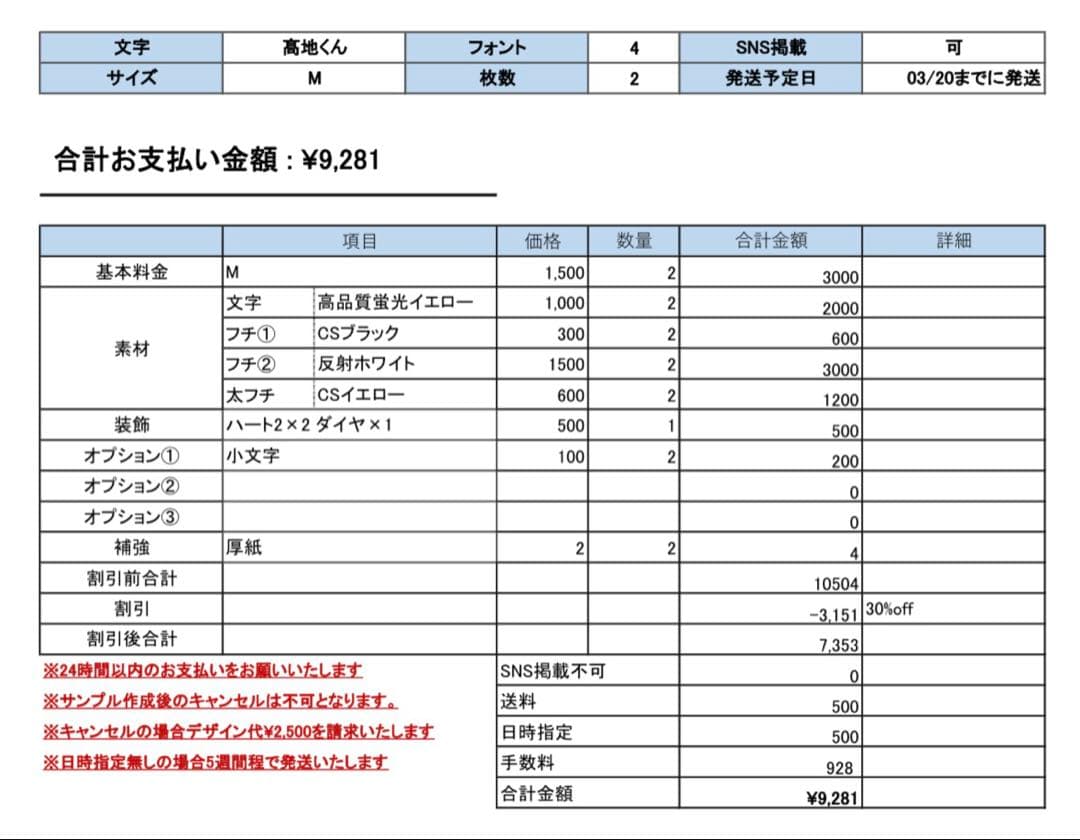 ちぃページ♡ネームボード うちわ文字 連結文字パネル オーダー