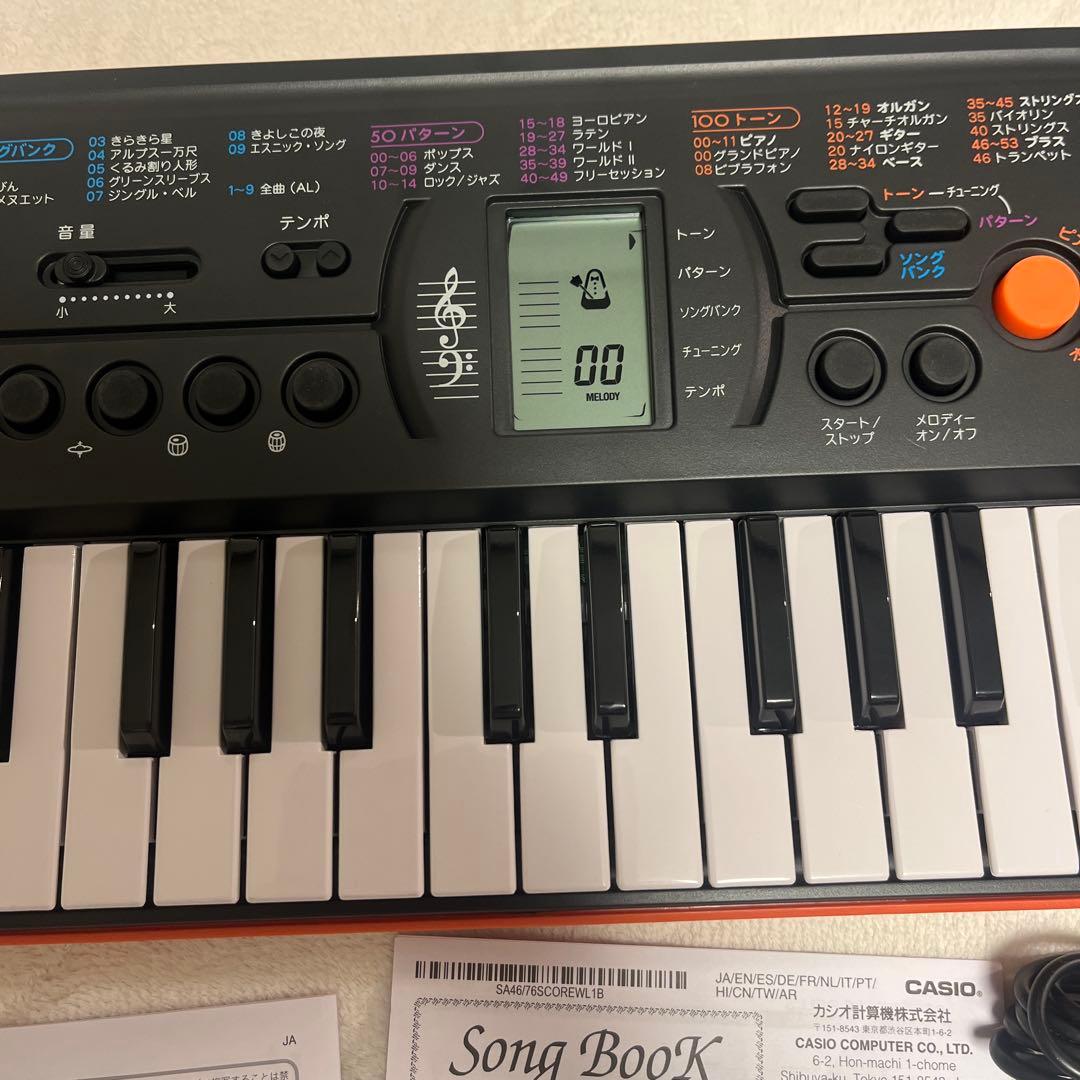 CASIO MINI KEYBOARD SA-76 44鍵 アダプター付①