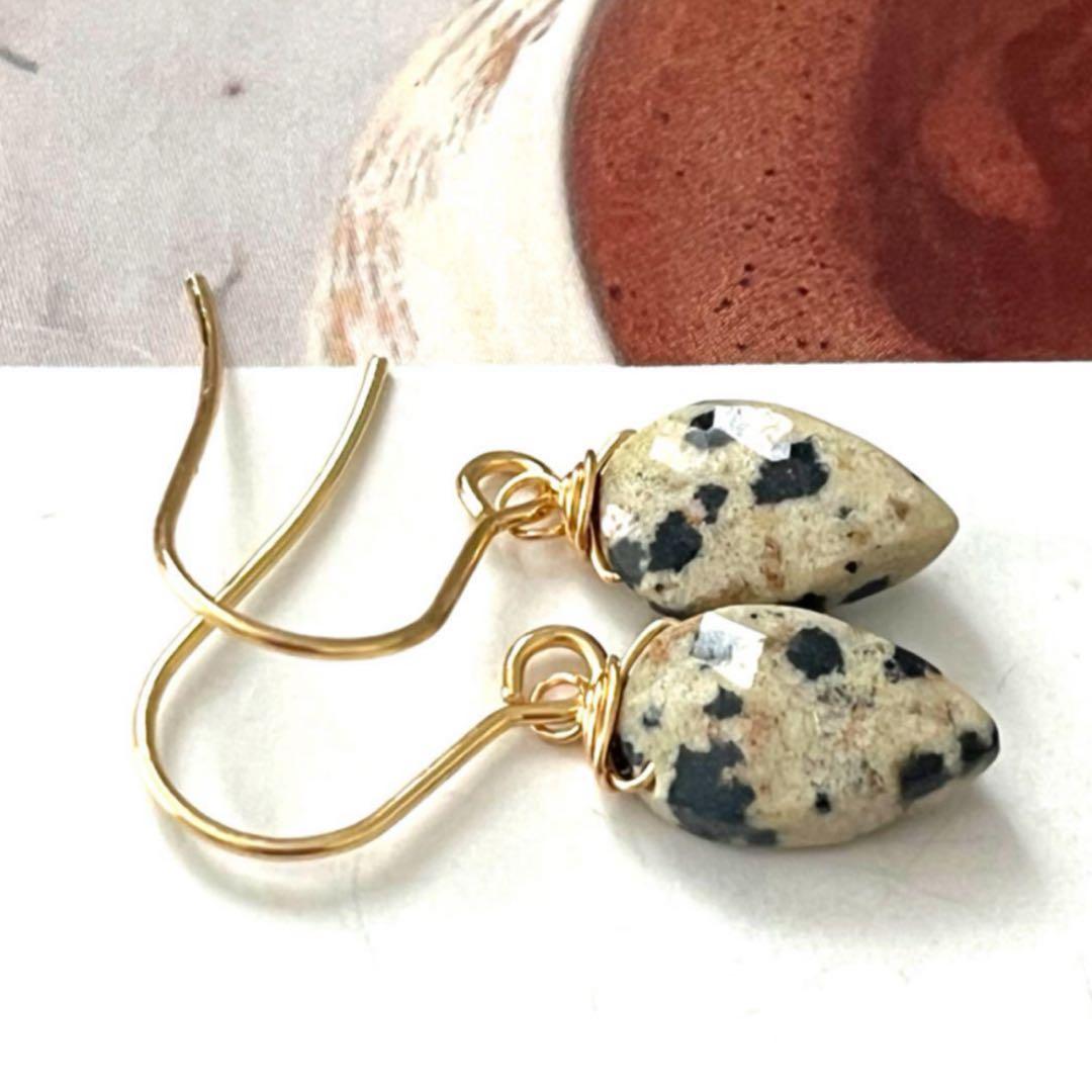 kao☺︎ 宝石質枠トパーズピアス　14kgf④に変更　11月誕生石