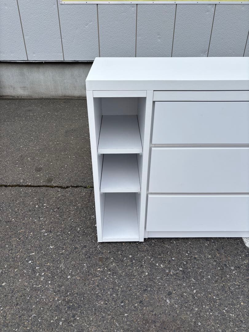 伸長天板付き チェスト 衣類収納 デスク ホワイト