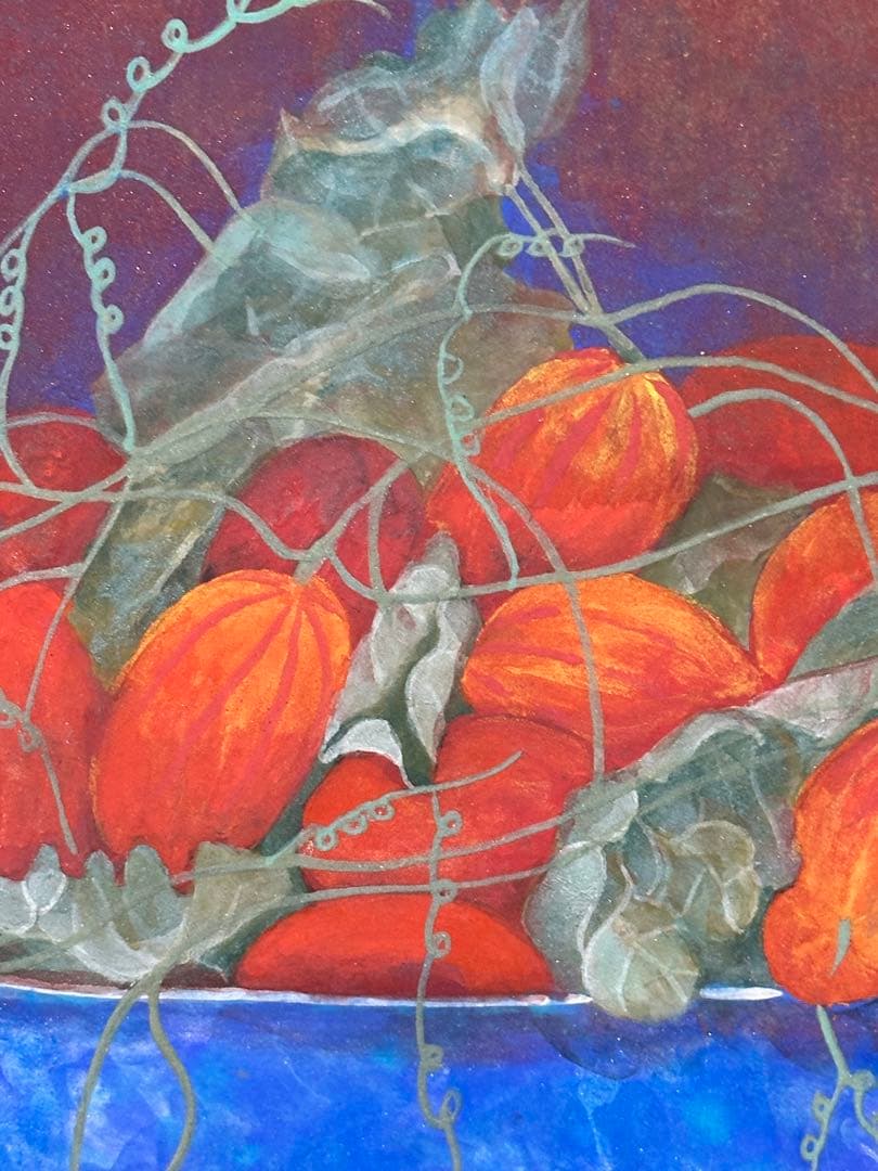 貴重M10号額縁　果物と植物の静物画　日本画　静物画　美術品　ア-ト インテリア