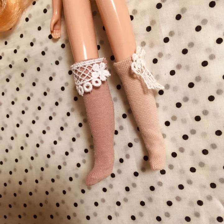 レースニュアンスカラー　ニーハイソックス　リカちゃん　ブライス