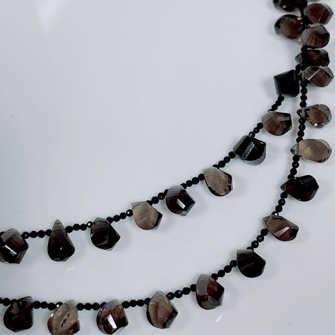 スモーキークォーツブラックスピネルネックレスNO25-1731