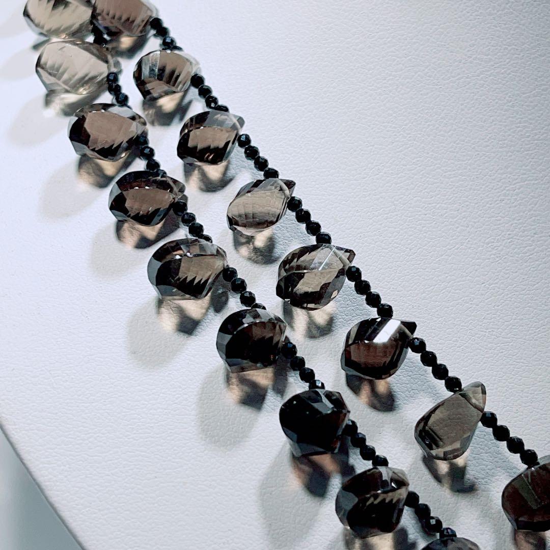 スモーキークォーツブラックスピネルネックレスNO25-1731