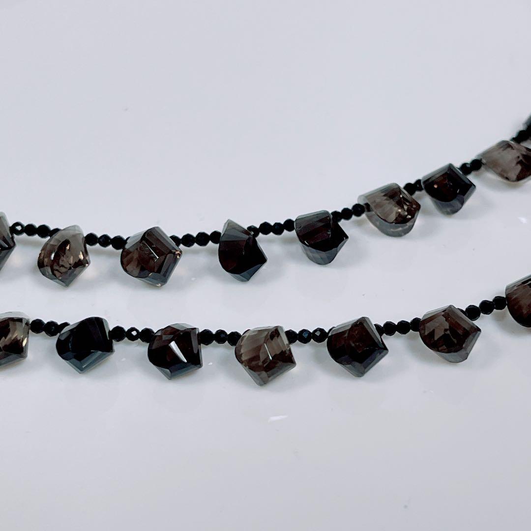 スモーキークォーツブラックスピネルネックレスNO25-1731